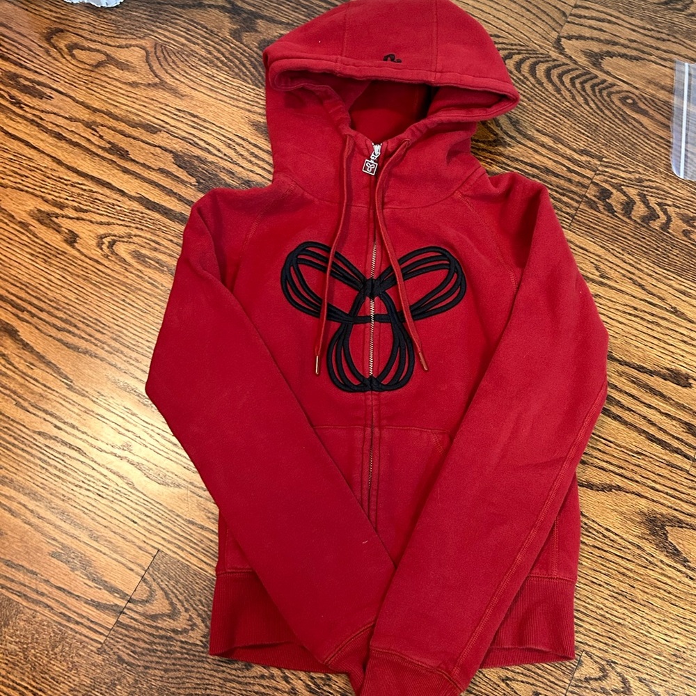TNA zip up sweatshirt (burgundy)